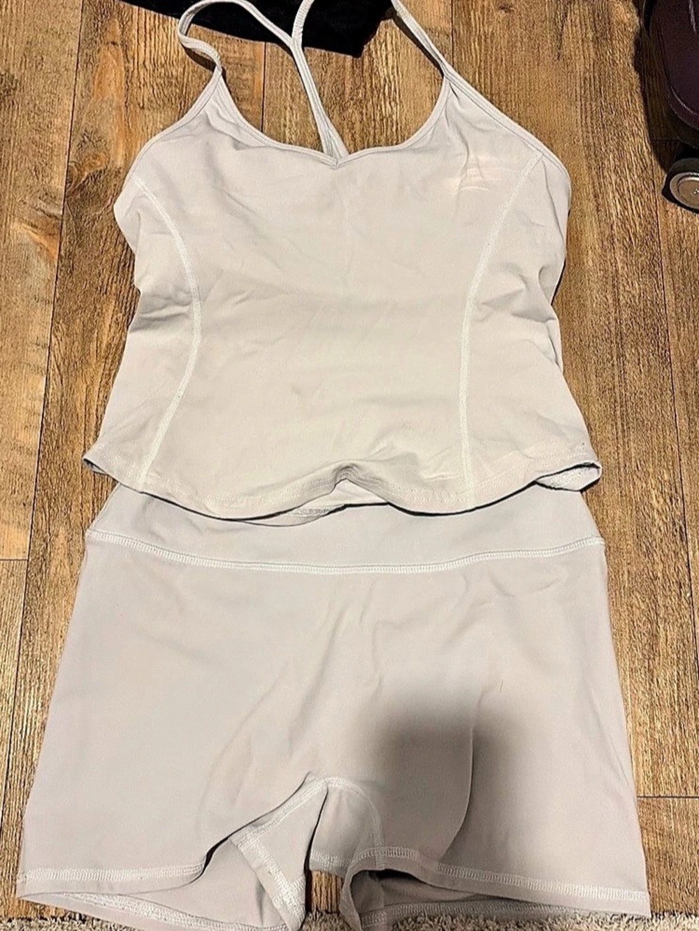 Garage light blue Athletic Tank and Shorts Set